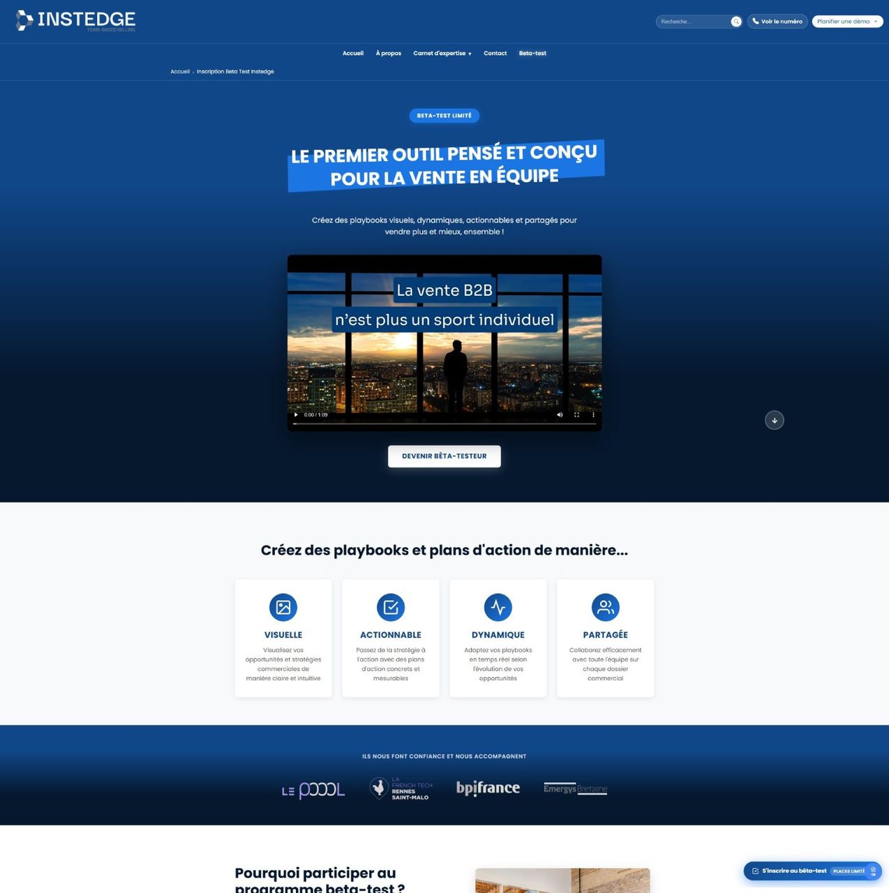 Landing page custom Instedge
